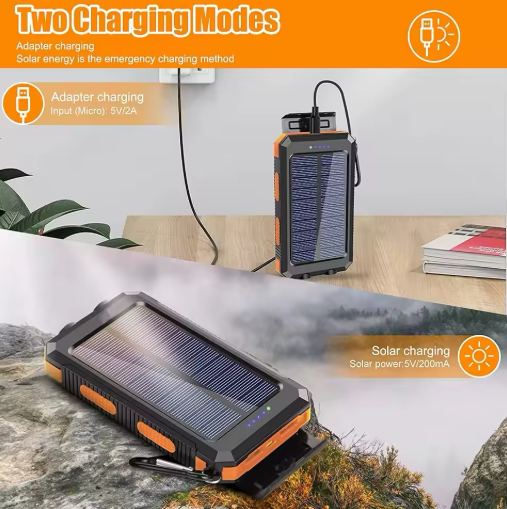 Campihub Solar Power Bank with Flashlight